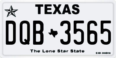 TX license plate DQB3565