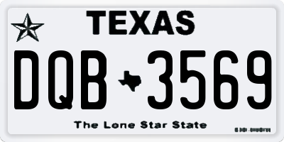 TX license plate DQB3569