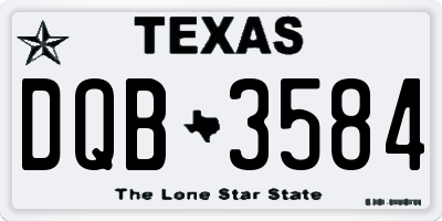 TX license plate DQB3584