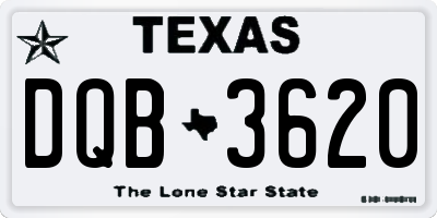 TX license plate DQB3620