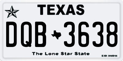 TX license plate DQB3638