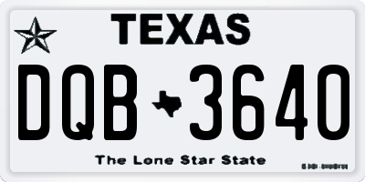 TX license plate DQB3640