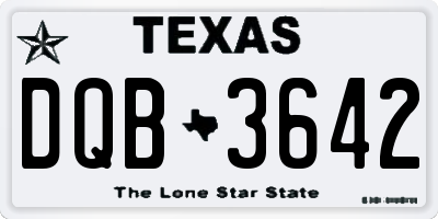 TX license plate DQB3642