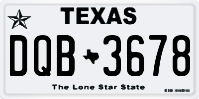 TX license plate DQB3678