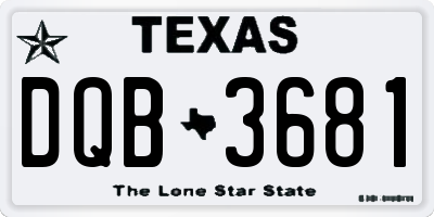 TX license plate DQB3681