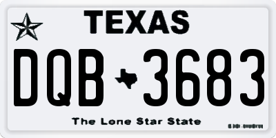 TX license plate DQB3683