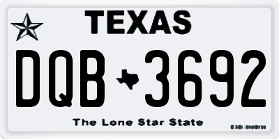 TX license plate DQB3692