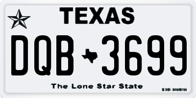 TX license plate DQB3699