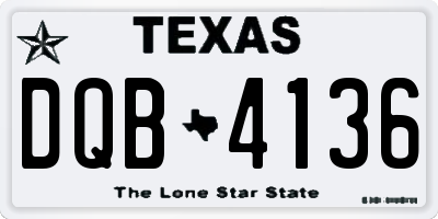 TX license plate DQB4136