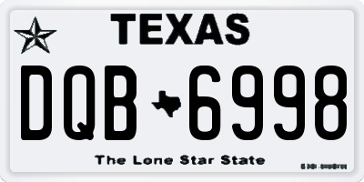 TX license plate DQB6998