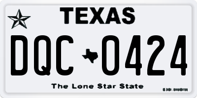 TX license plate DQC0424