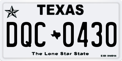 TX license plate DQC0430