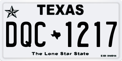 TX license plate DQC1217