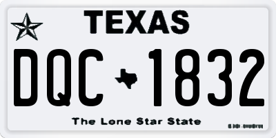 TX license plate DQC1832