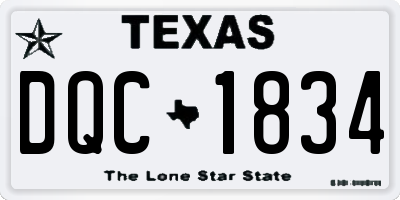 TX license plate DQC1834