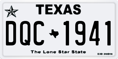 TX license plate DQC1941