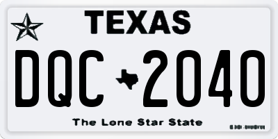 TX license plate DQC2040