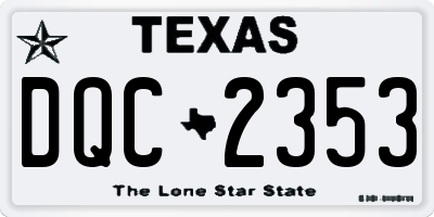 TX license plate DQC2353