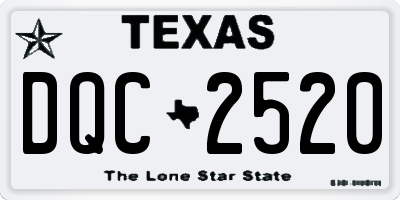 TX license plate DQC2520