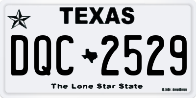 TX license plate DQC2529