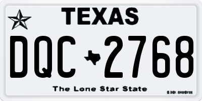 TX license plate DQC2768