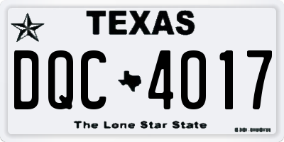 TX license plate DQC4017