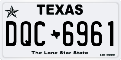 TX license plate DQC6961