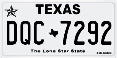 TX license plate DQC7292