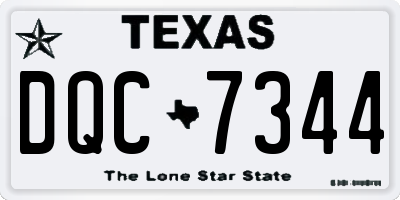 TX license plate DQC7344