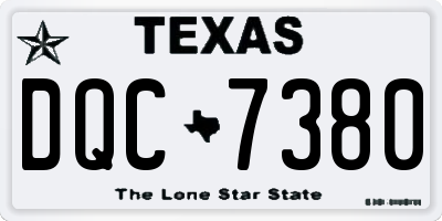 TX license plate DQC7380