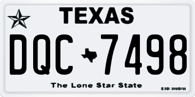 TX license plate DQC7498