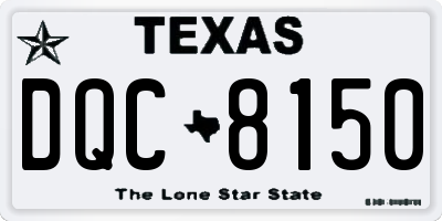 TX license plate DQC8150