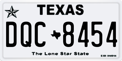 TX license plate DQC8454