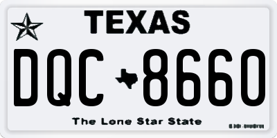 TX license plate DQC8660