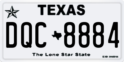 TX license plate DQC8884