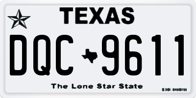 TX license plate DQC9611