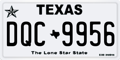 TX license plate DQC9956