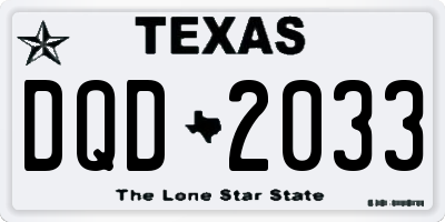 TX license plate DQD2033
