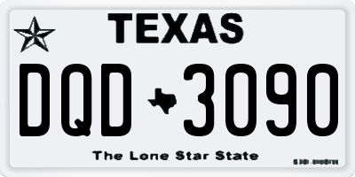 TX license plate DQD3090