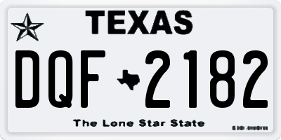 TX license plate DQF2182