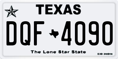 TX license plate DQF4090