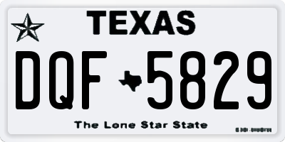 TX license plate DQF5829