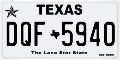TX license plate DQF5940