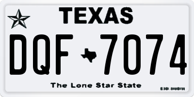 TX license plate DQF7074