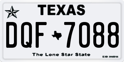 TX license plate DQF7088