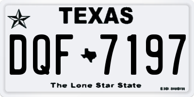 TX license plate DQF7197