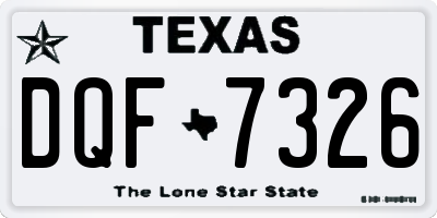 TX license plate DQF7326