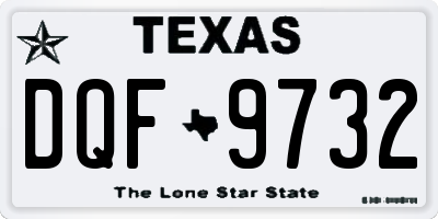 TX license plate DQF9732