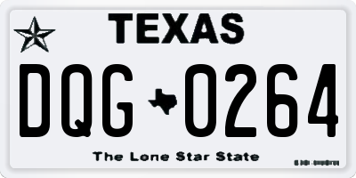 TX license plate DQG0264