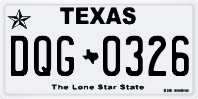 TX license plate DQG0326